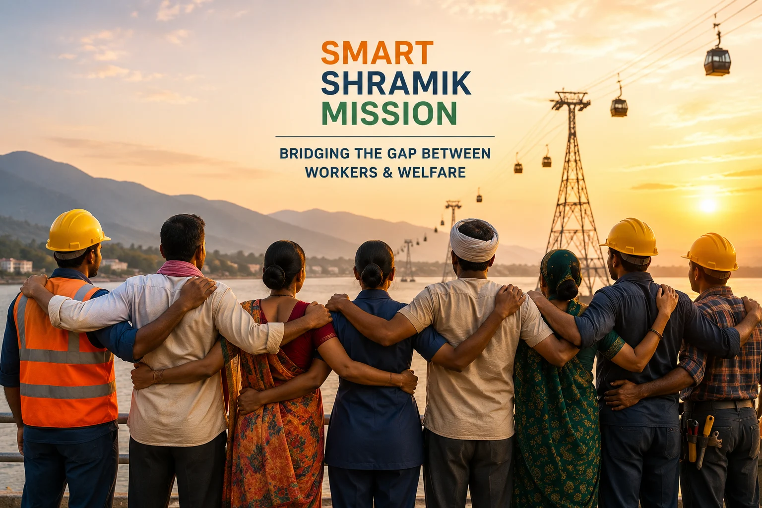 Workers together representing Smart Shramik Mission